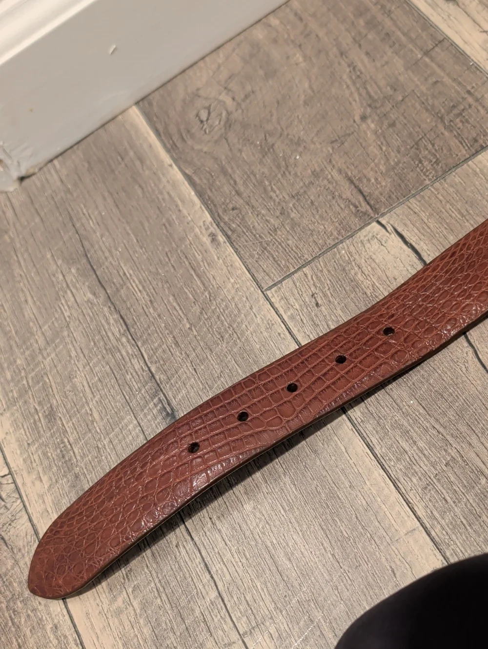 Jacob Hill Leather Genuine Caiman Belt Brown/Cognac MSRP $299